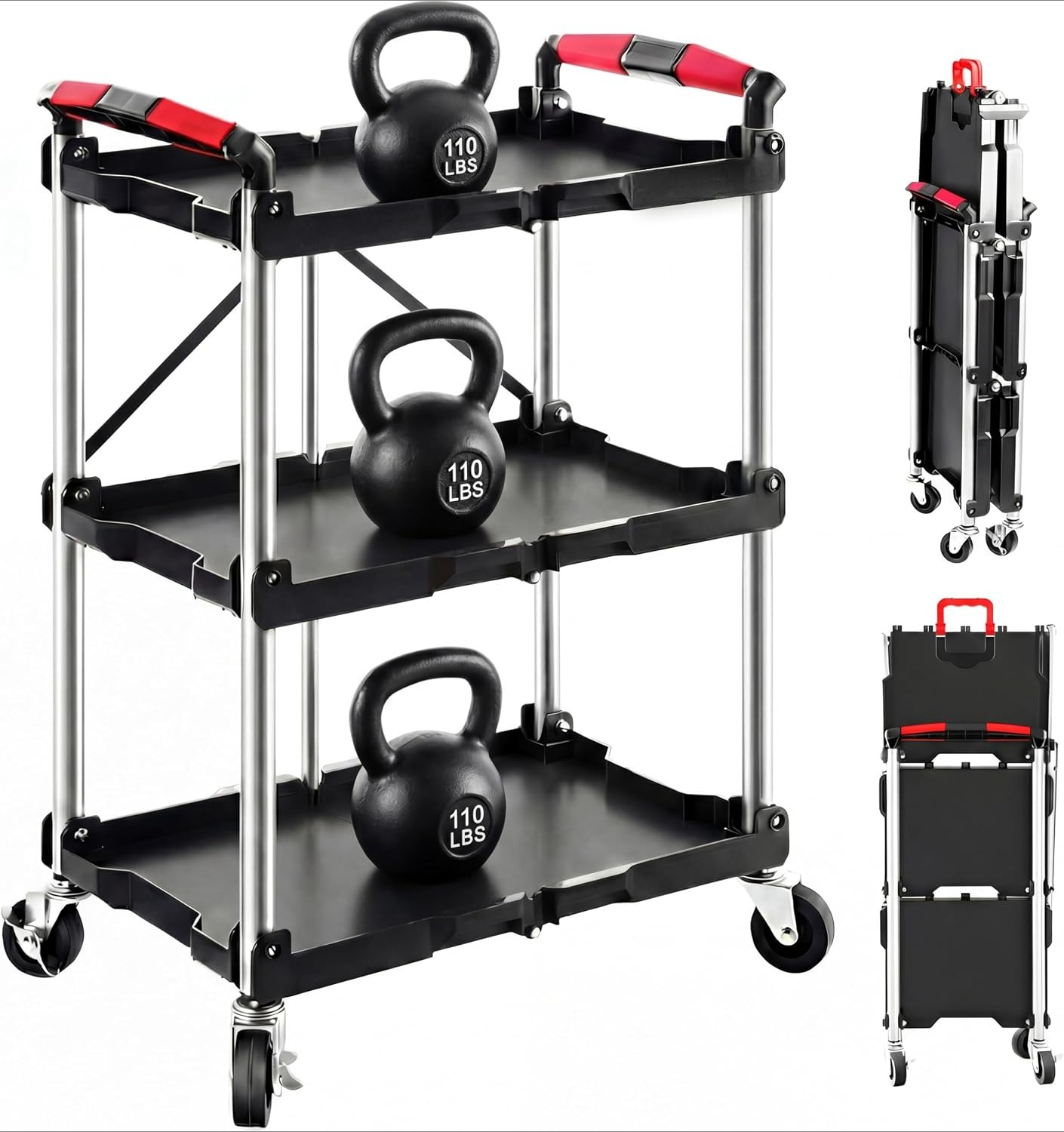 Tools For Home Workshop - Carrello di Servizio Pieghevole a 3